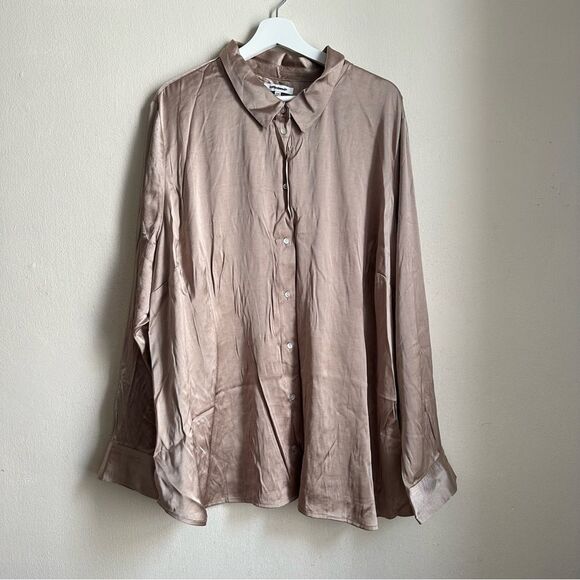 99 madewell no449 Plus Darted Satin Button-Up Shirt in matchstick size 28W - Picture 4 of 7